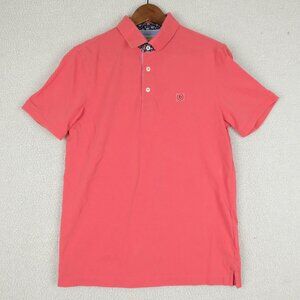 Bugatti Polo Mens Small Pink Ringer Short Sleeve Preppy Golf Summer Casual